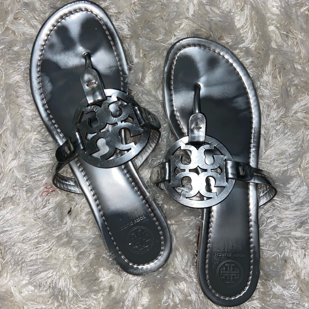 Silver Tory Burch Sandals